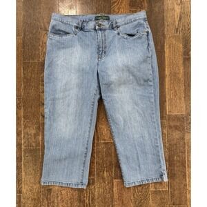 Lauren Jeans Co. Ralph Lauren Capri Jeans Women's Sz 12 (W34xL20) Blue Mid Rise